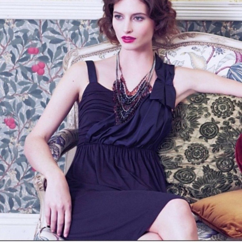 Anthropologie | Deletta Boughton Navy Blue Dress